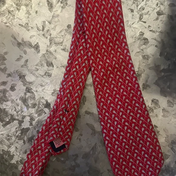 Vineyard Vines LACROSSE  Patterned tie. Red/White. Men’s - Picture 3 of 6